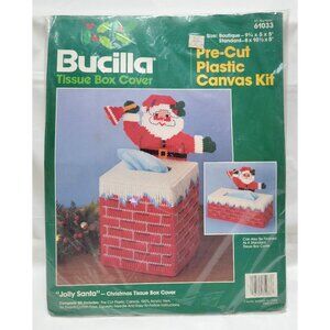 Bucilla Jolly Santa - Christmas Tissue Box Cover Kit 61033 - Standard - Boutique